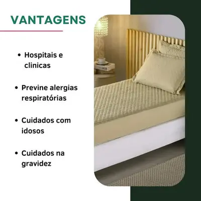 foto de Protetor De Colchão Impermeável Matelado Solteiro Antialérgico Antiácaro Toque Macio E Suave Premium Caqui