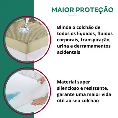 foto de Protetor De Colchão Impermeável Matelado Solteiro Antialérgico Antiácaro Toque Macio E Suave Premium Caqui