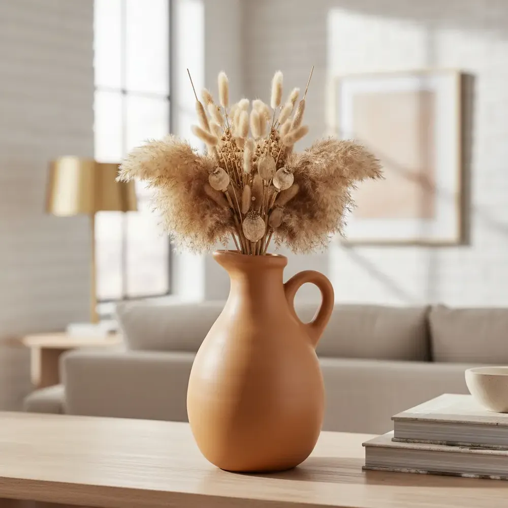 foto de Vaso Decorativo Jarro Boho Em Ceramica Enfeite Sala Mart