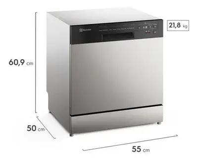 foto de Lava-louça Electrolux Inox Com Programa Lava E Seca LS08E Cinza