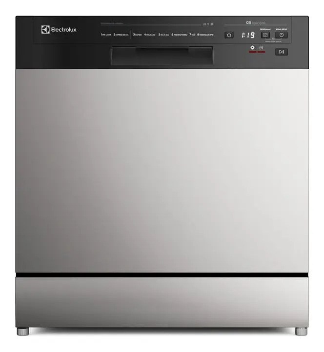 Lava-louça Electrolux Inox Com Programa Lava E Seca LS08E Cinza