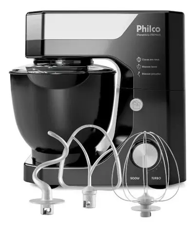 foto de Batedeira Planetária Philco 900W 5L Preta 12 Velocidades Turbo PBP90A