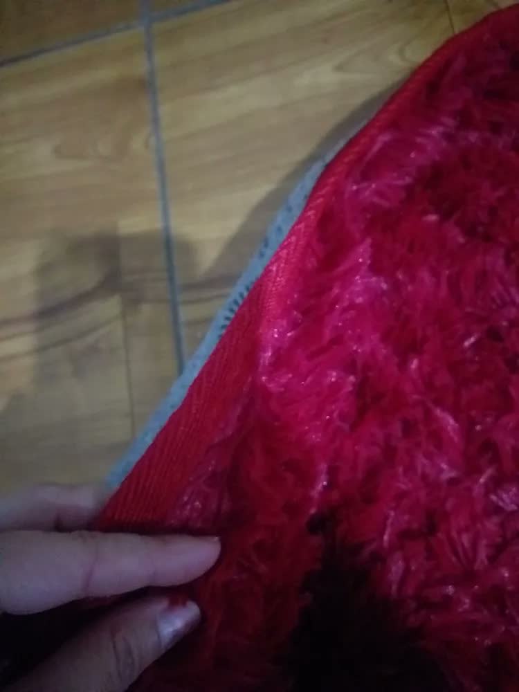 foto de Tapete Shaggy Pelo Alto 2,00x1,40 Cinza Mesclado Antiderrapante Lavável