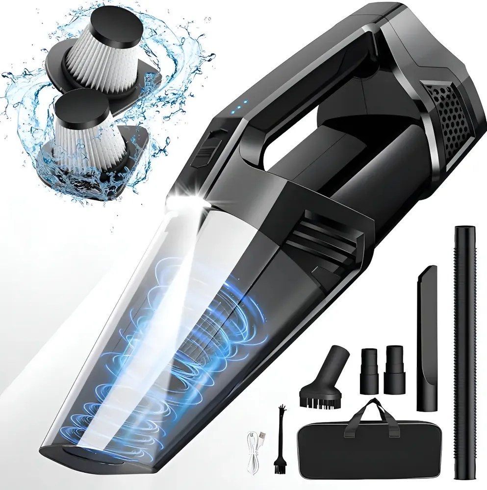 Aspirador De Pó Sem Fio Portátil Com Luz Led, Alta Sucção, Recarregável E Leve, Ideal Para Carro, Casa, Escritório E Pelos De Animais