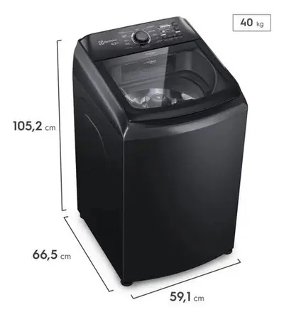 foto de Máquina De Lavar Electrolux 14,5kg Cesto Inox Lep15 Preto