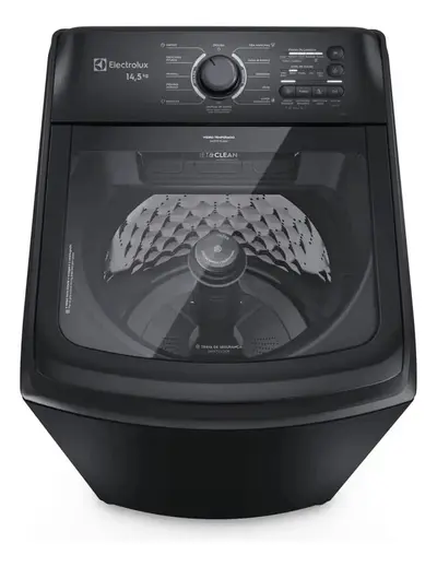 foto de Máquina De Lavar Electrolux 14,5kg Cesto Inox Lep15 Preto