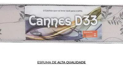 foto de Colchão Solteiro D33 Herval Cannes, Espuma D33, 14x78x188 Cm