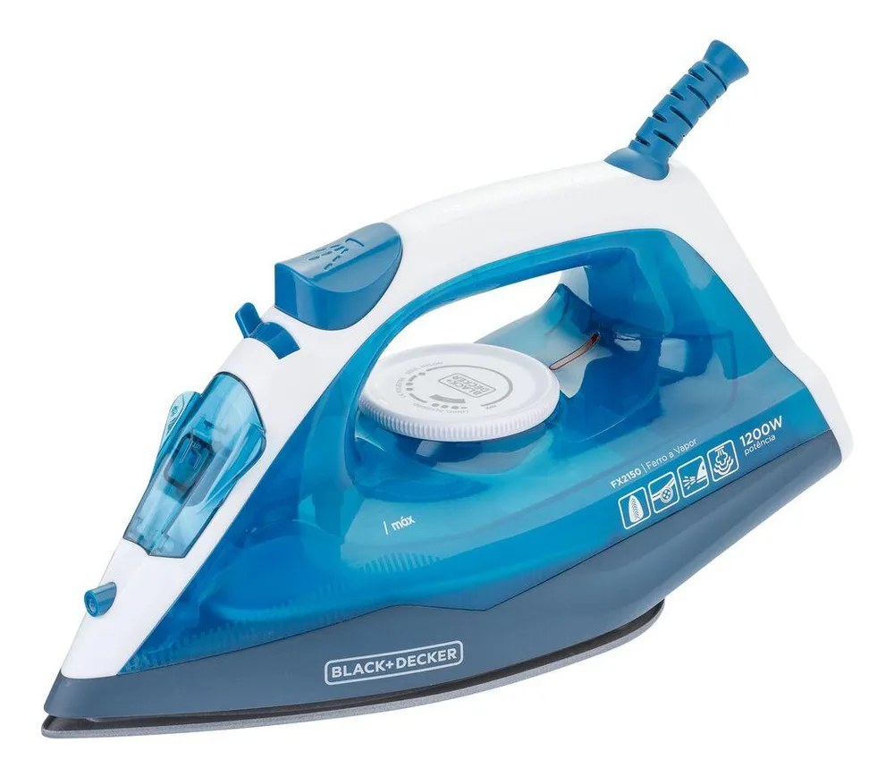 Ferro De Passar Roupa À Seco Ou Vapor Black+Decker Fx2150 Azul