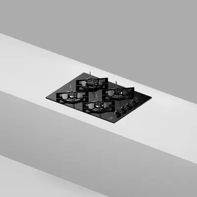 foto de Cooktop 4 Bocas a Gás Electrolux Mesa de Vidro Efficient Grade de Aço Fosco (KE4GR) Bivolt