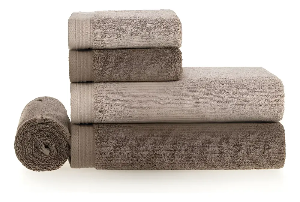 foto de Kit Jogo Toalhas Karsten 5 Banhão Rosto Piso Imperial Cor Lunar/gris