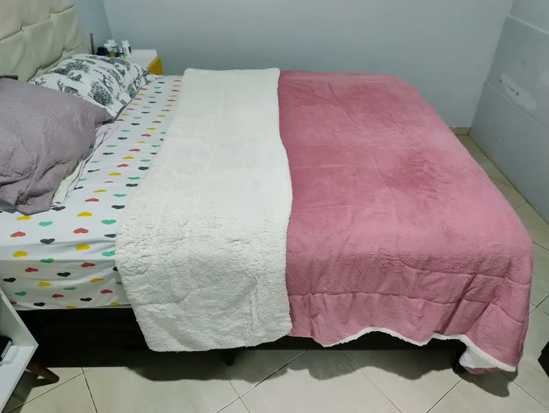 foto de Coberdrom Casal Queen Dupla Face Sherpa Cobertor Super Macio Toque Aveludado Confortável Luxo Cor Vermelho Premium