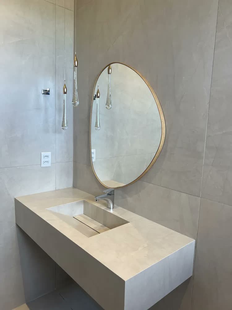 foto de Espelho Orgânico Com Borda Decorativo Moldura Em Madeira G Moldura Sumauma