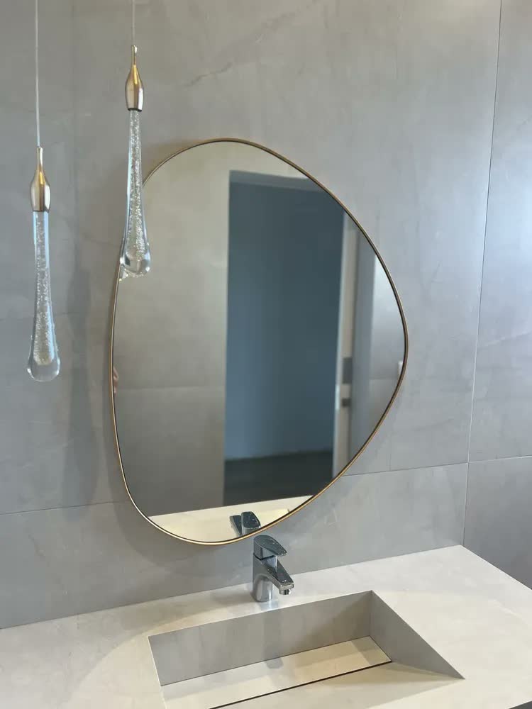 foto de Espelho Orgânico Com Borda Decorativo Moldura Em Madeira G Moldura Sumauma