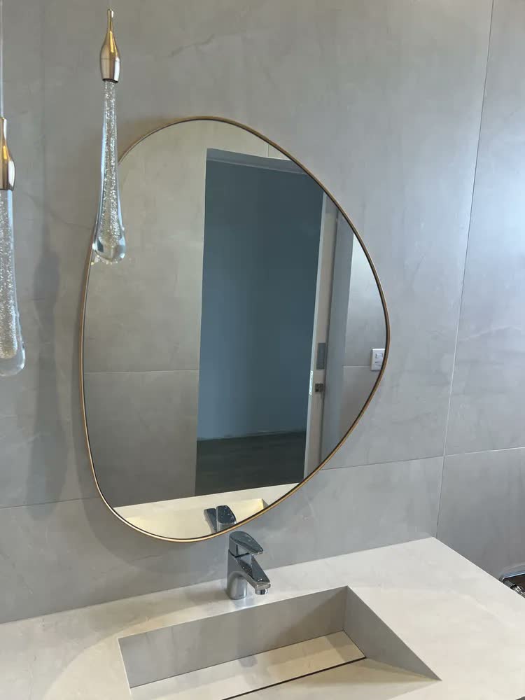 foto de Espelho Orgânico Com Borda Decorativo Moldura Em Madeira G Moldura Sumauma