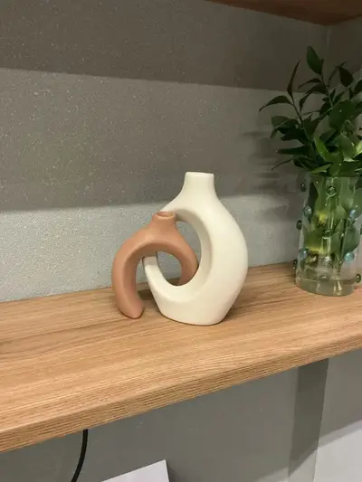 foto de Dupla De Vaso Decorativo Em Ceramica Enfeite De Sala