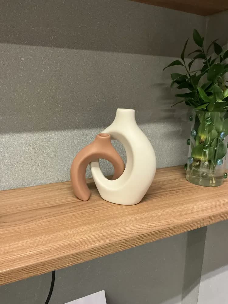 Dupla De Vaso Decorativo Em Ceramica Enfeite De Sala