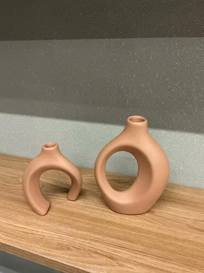 foto de Dupla De Vaso Decorativo Em Ceramica Enfeite De Sala