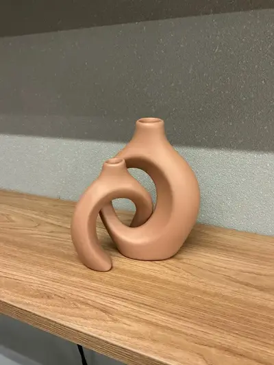 foto de Dupla De Vaso Decorativo Em Ceramica Enfeite De Sala