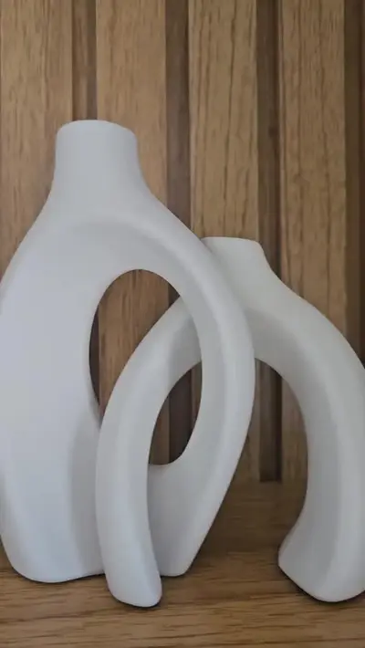foto de Dupla De Vaso Decorativo Em Ceramica Enfeite De Sala