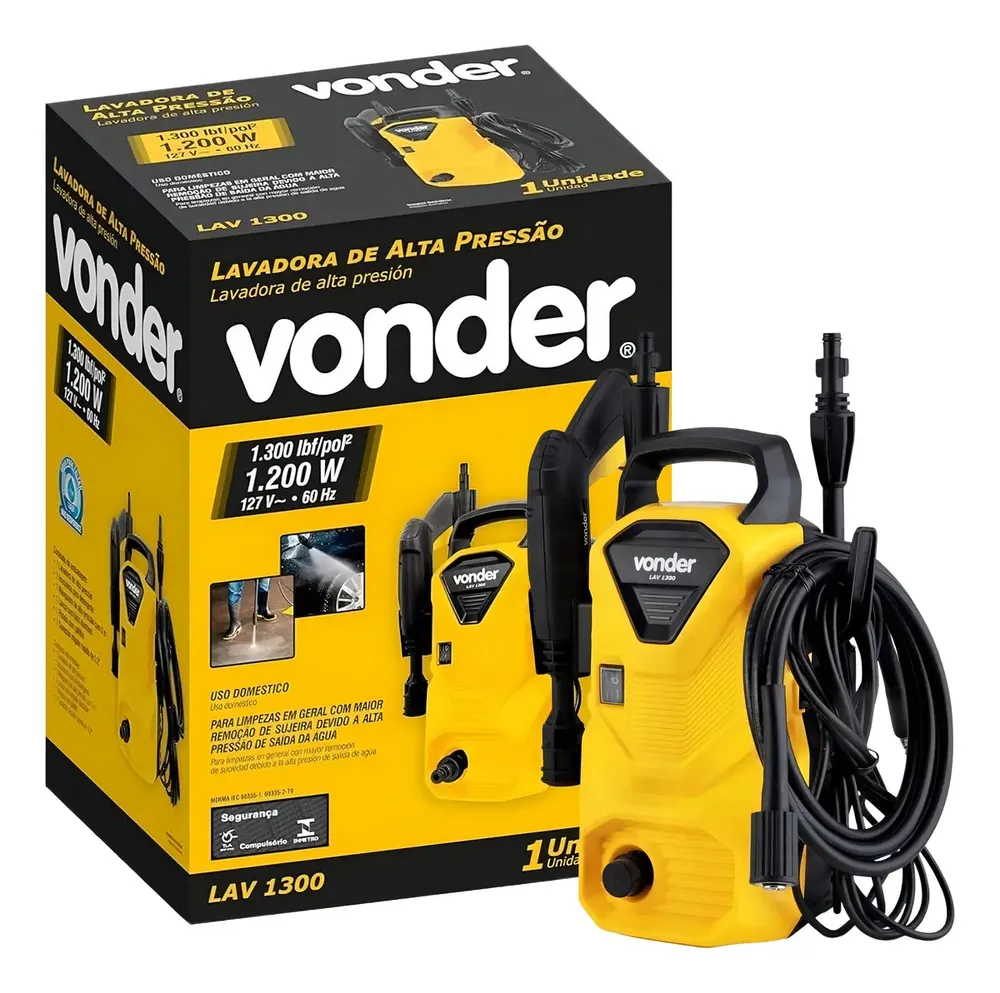 Lavadora Alta Pressão Profi 1300w Vonder Lav1300 Tipo Vap Cor Amarelo Frequência 60 Hz