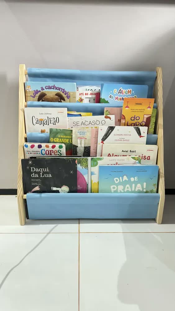 foto de Estante Livro Organizador Infantil Montessori Prateleira