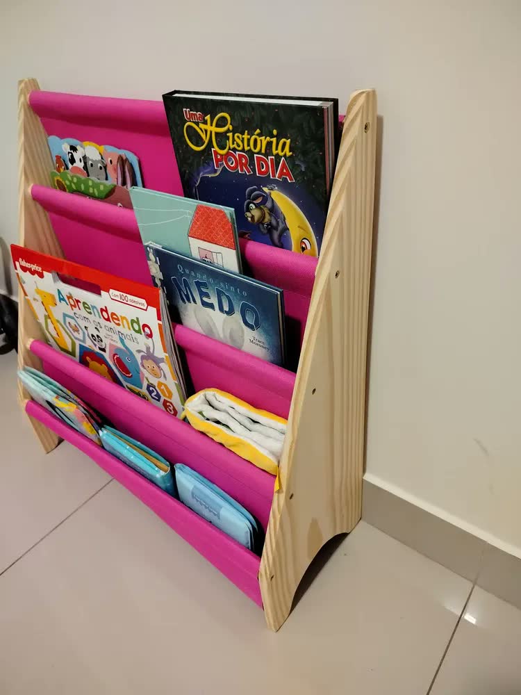 foto de Estante Livro Organizador Infantil Montessori Prateleira