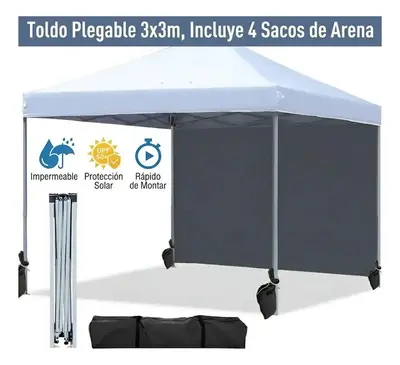 foto de Tenda Gazebo Dobrável Joyfox 3x3m, Com Proteção UV e Bolsa de Transporte