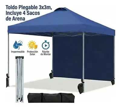 foto de Gazebo Dobrável Joyfox 3x3m Azul-Marinho de Poliéster 210D com Proteção UV