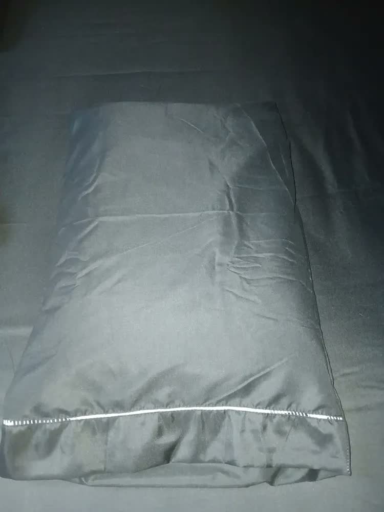 foto de Kit Jogo De Cama Queen Percal 400 Fios Fronha Em Ponto Palito 4 Peças Maciez E Conforto Prolongado Cor Cinza Premium
