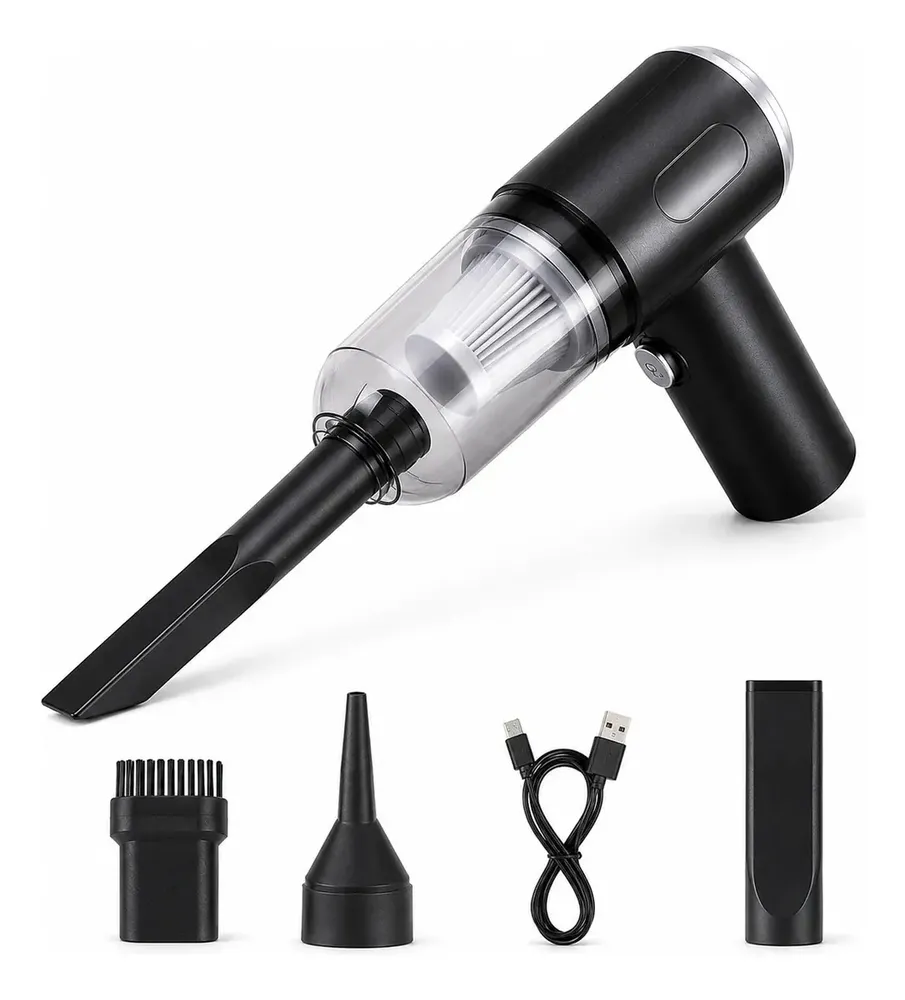 foto de Aspirador Portátil Vacuum Cleaner 3 em 1 120W USB Sopro Carro Preto