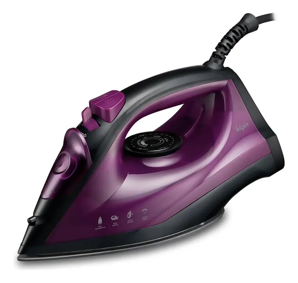 Ferro De Passar Elgin Vapor Easy Pass Cor Roxo
