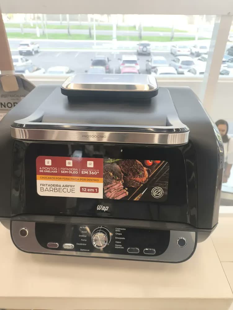 foto de Fritadeira Elétrica Air Fryer 12 Em 1 Barbecue Wap Digital Cor Preto