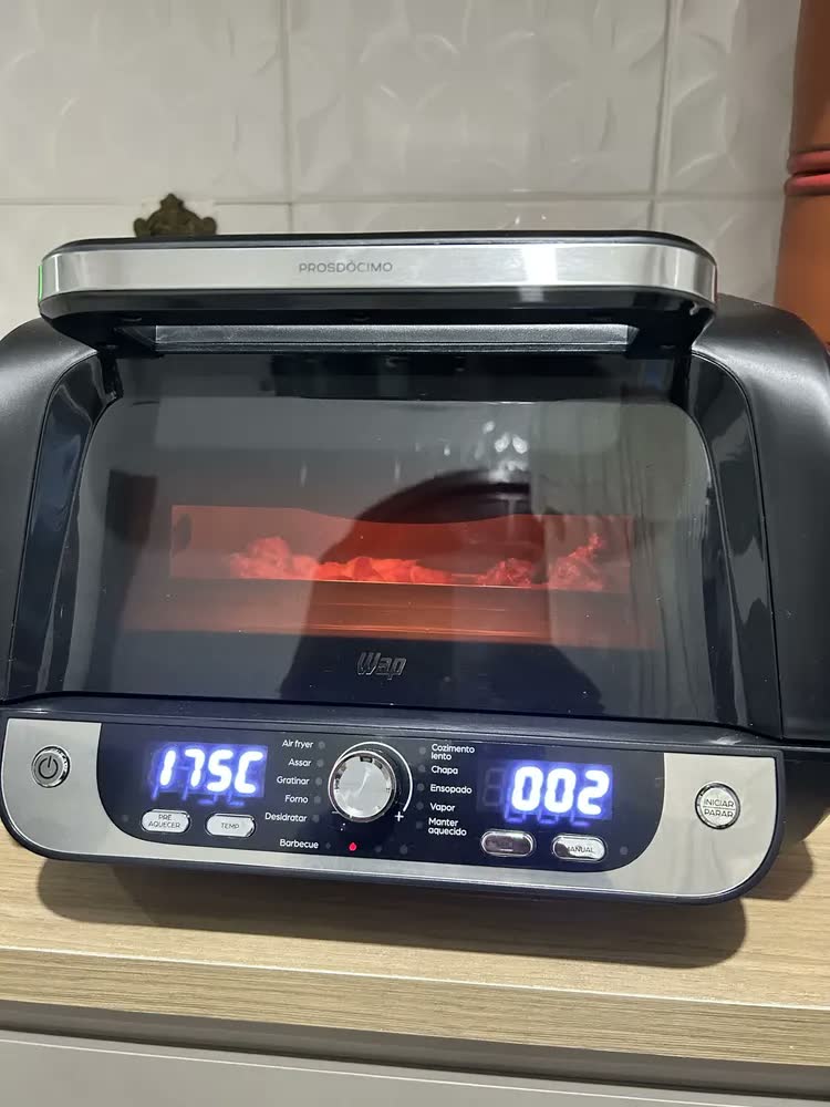 foto de Fritadeira Elétrica Air Fryer 12 Em 1 Barbecue Wap Digital Cor Preto