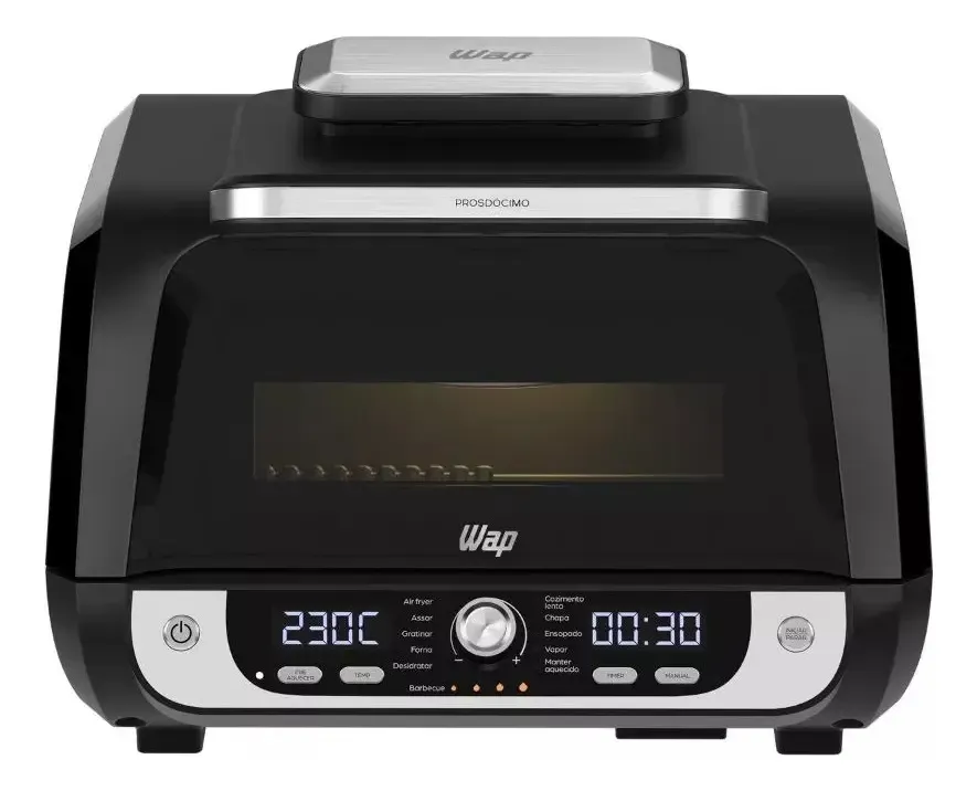 Fritadeira Elétrica Air Fryer 12 Em 1 Barbecue Wap Digital Cor Preto