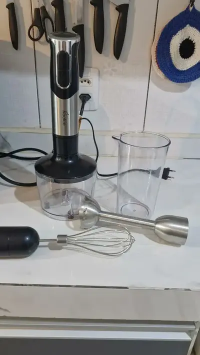 foto de Mixer De Mão Portátil 8 Velocidades 3 Em 1 Inox 800w Kookin Knhb1008 Multifuncional Com Função Turbo E Lâminas Aprimoradas 2 Afiadas + 2 Reforçadas Em Aço Inox 304