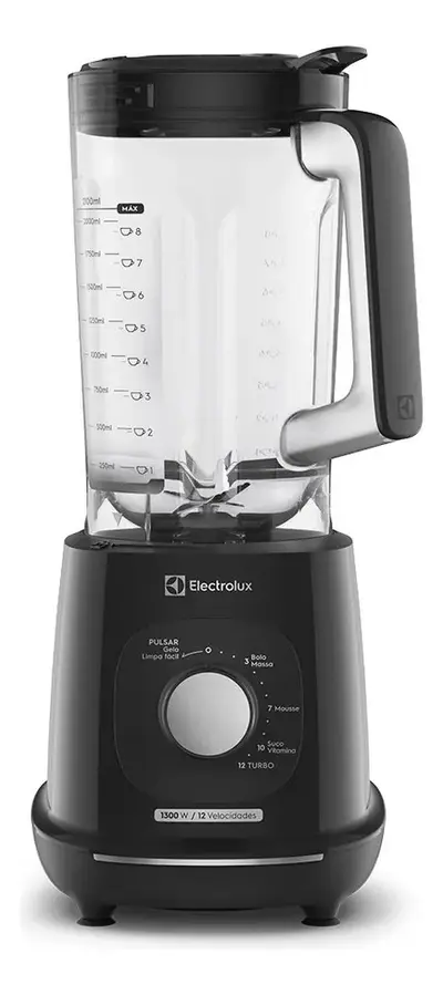 foto de Liquidificador Electrolux 1300W de Potência com 3.2 Litros de Capacidade 12 Velocidades 6 Lâmina TriForce e Pés Antiderrapantes EBL1300 Preto