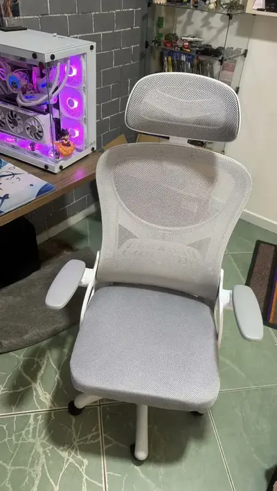 foto de Cadeira De Escritório Columbus Presidente Ergonomica Cinza Mesh