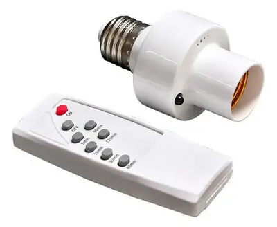 foto de Soquete Bocal Lâmpada + Controle Remoto Bocal E27 Bivolt