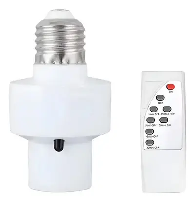foto de Soquete Bocal Lâmpada + Controle Remoto Bocal E27 Bivolt