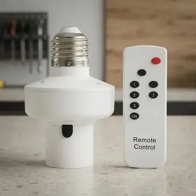 foto de Soquete Bocal Lâmpada + Controle Remoto Bocal E27 Bivolt