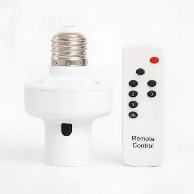foto de Soquete Bocal Lâmpada + Controle Remoto Bocal E27 Bivolt