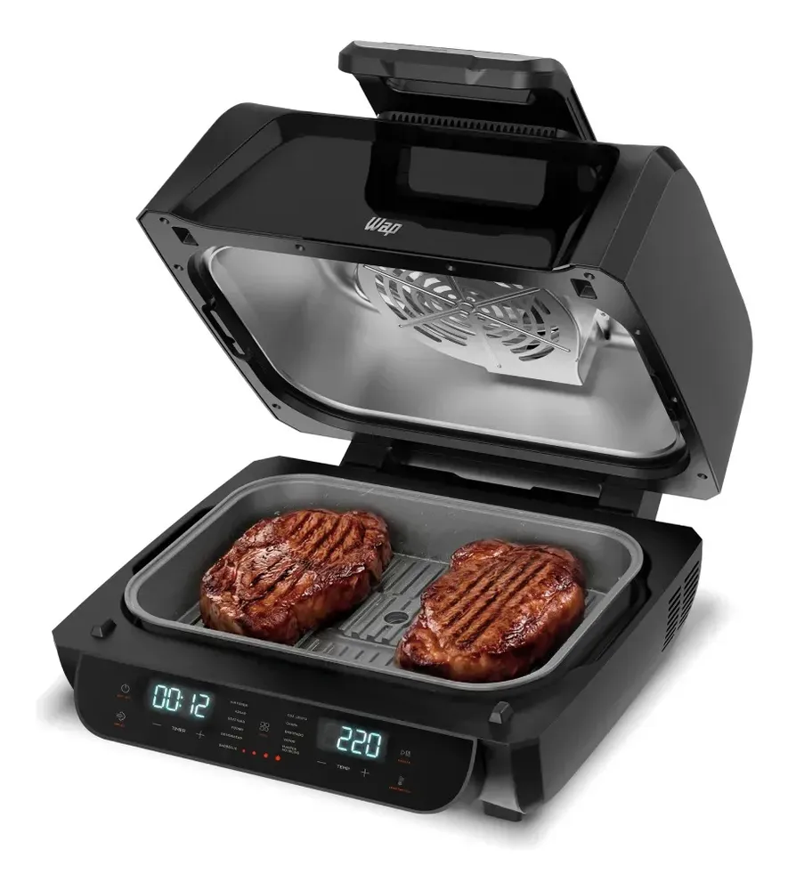foto de Fritadeira Elétrica Air Fryer Wap Barbecue Wc Ab1090 Smoker Função Defumado E 4 Níveis De Grelha
