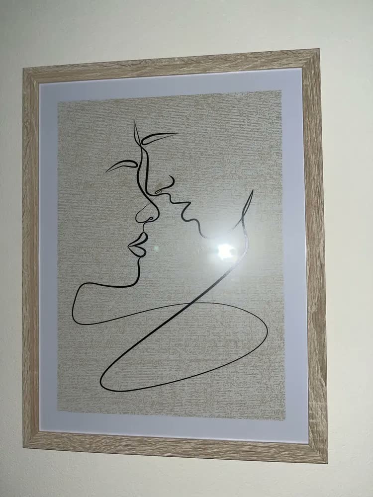 foto de Quadro C/moldura Mãos Dadas Amor Casal Para Cabeceira Quarto Cor Carvalho/avelã