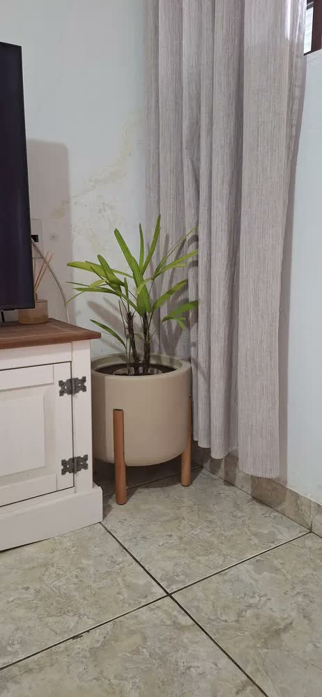 foto de Vaso De Planta Com Pé De Madeira Decoração Moderna Para Casa