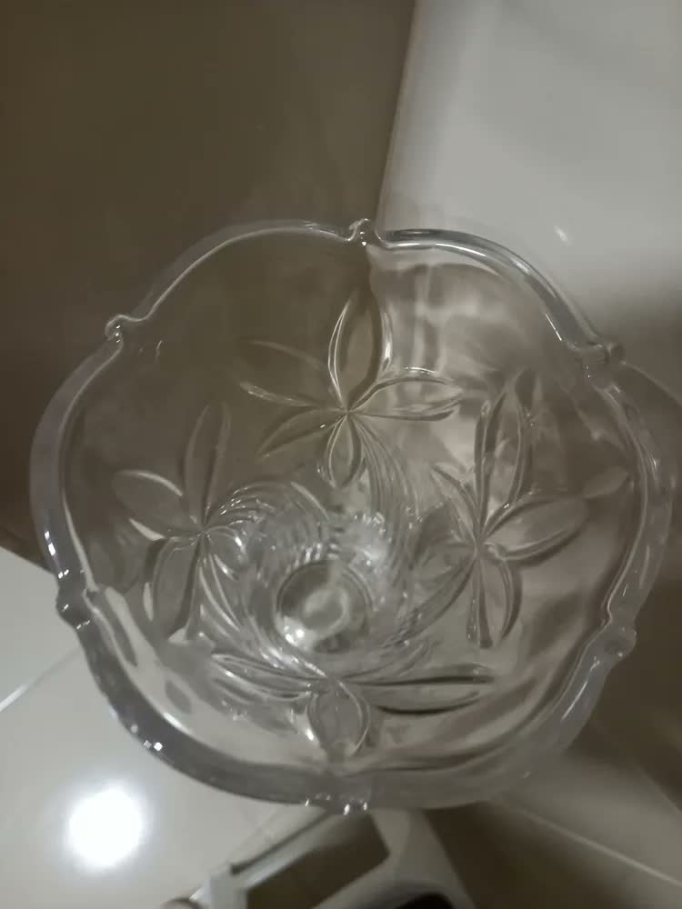 foto de Vaso Diamond Vidro Res. Plantas 23cm Flores Decoração Sala Cor Transparente