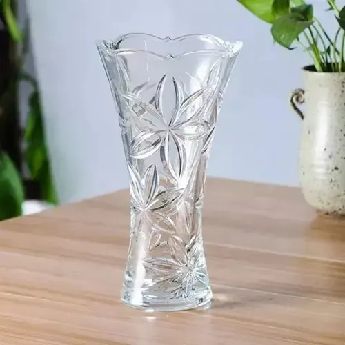Vaso Diamond Vidro Res. Plantas 23cm Flores Decoração Sala Cor Transparente
