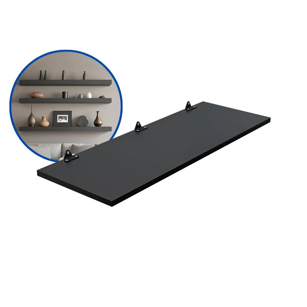 Prateleira Flutuante MDF 70x30 cm Enigmalar Preto