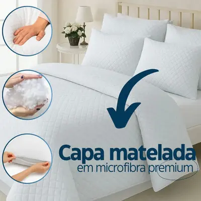 foto de Kit 2 Travesseiros Luxo Matelado Fibra Antialérgica 70x50cm Branco