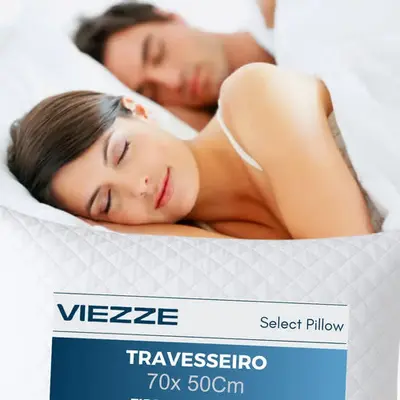 foto de Kit 2 Travesseiros Luxo Matelado Fibra Antialérgica 70x50cm Branco