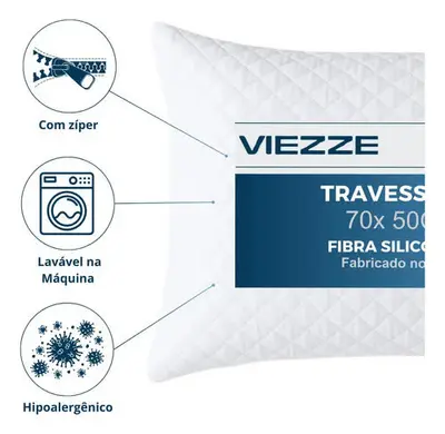 foto de Kit 2 Travesseiros Luxo Matelado Fibra Antialérgica 70x50cm Branco